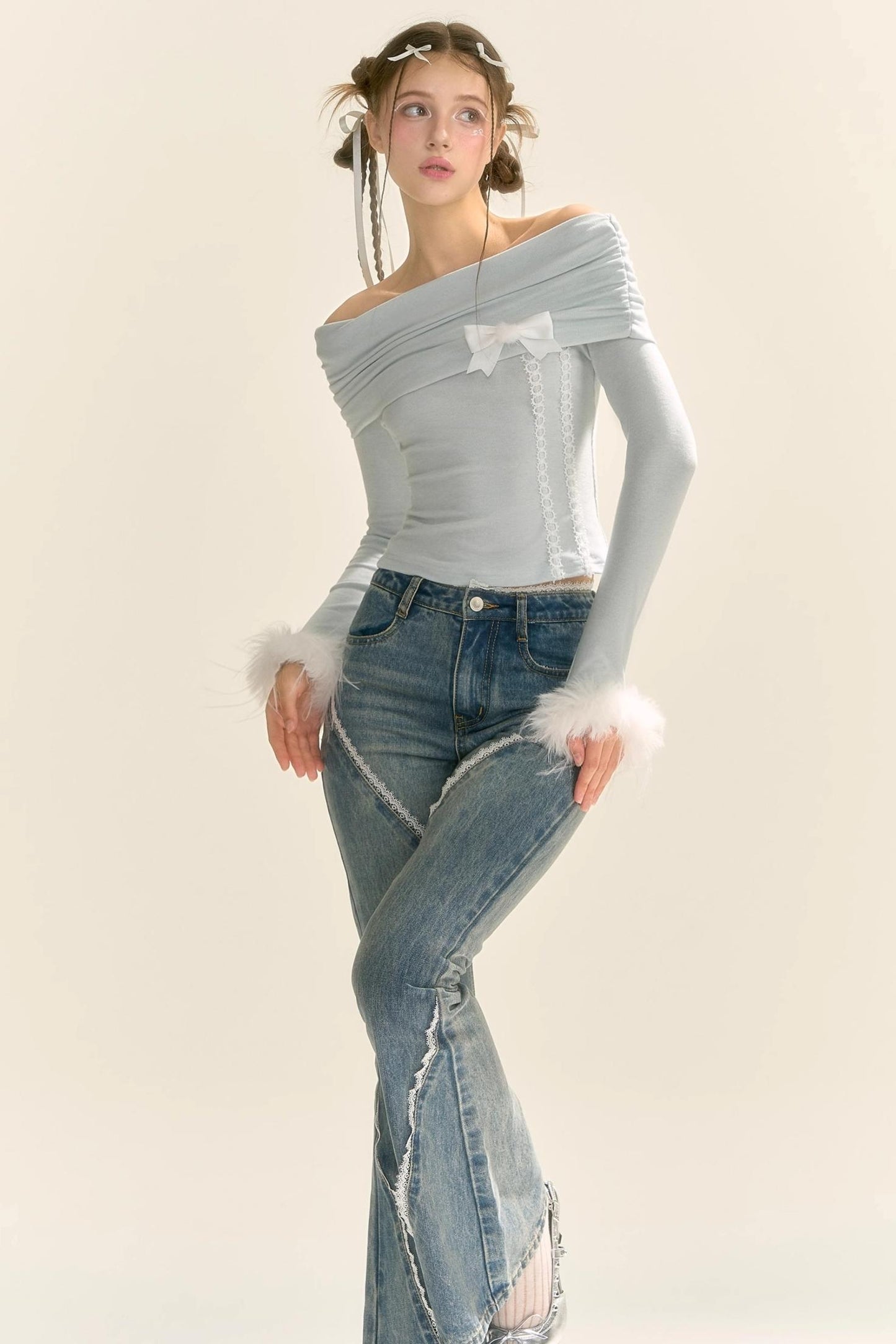 One-Shoulder Knit Sweater Top