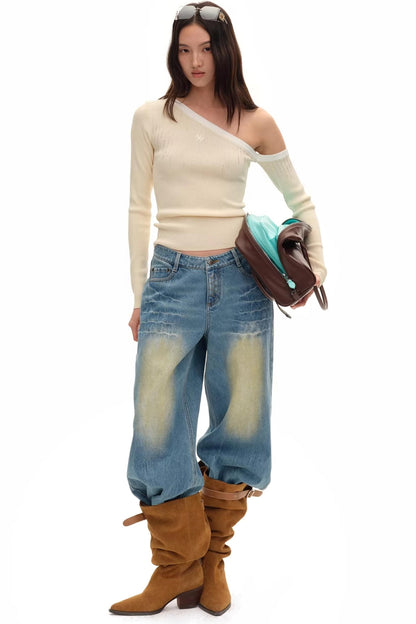 Vintage-Jeans mit weitem Bein