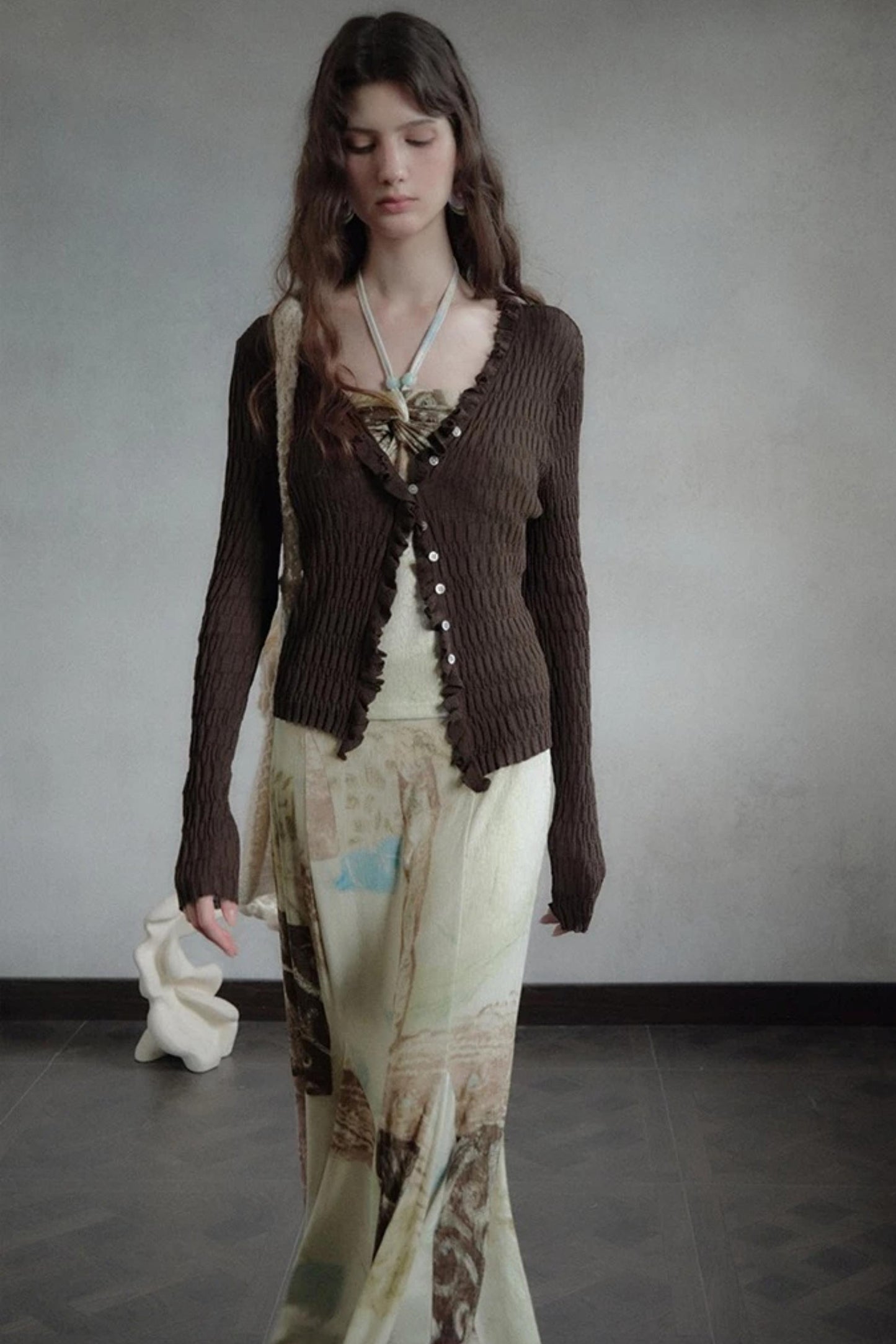 Artistic Jacquard Knit Skirt