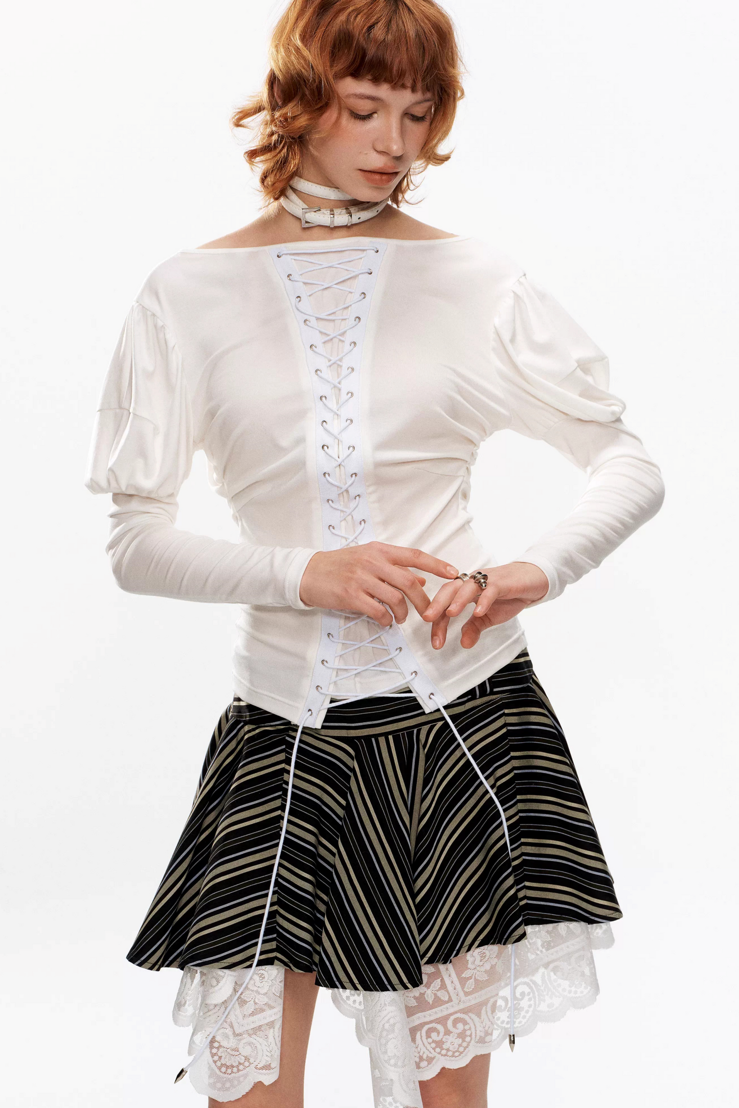 Retro Knit Off-Shoulder Top