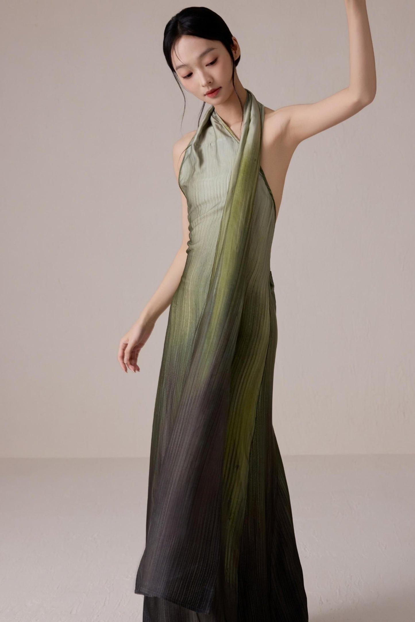 Summer Gradient Color Flutter Dress