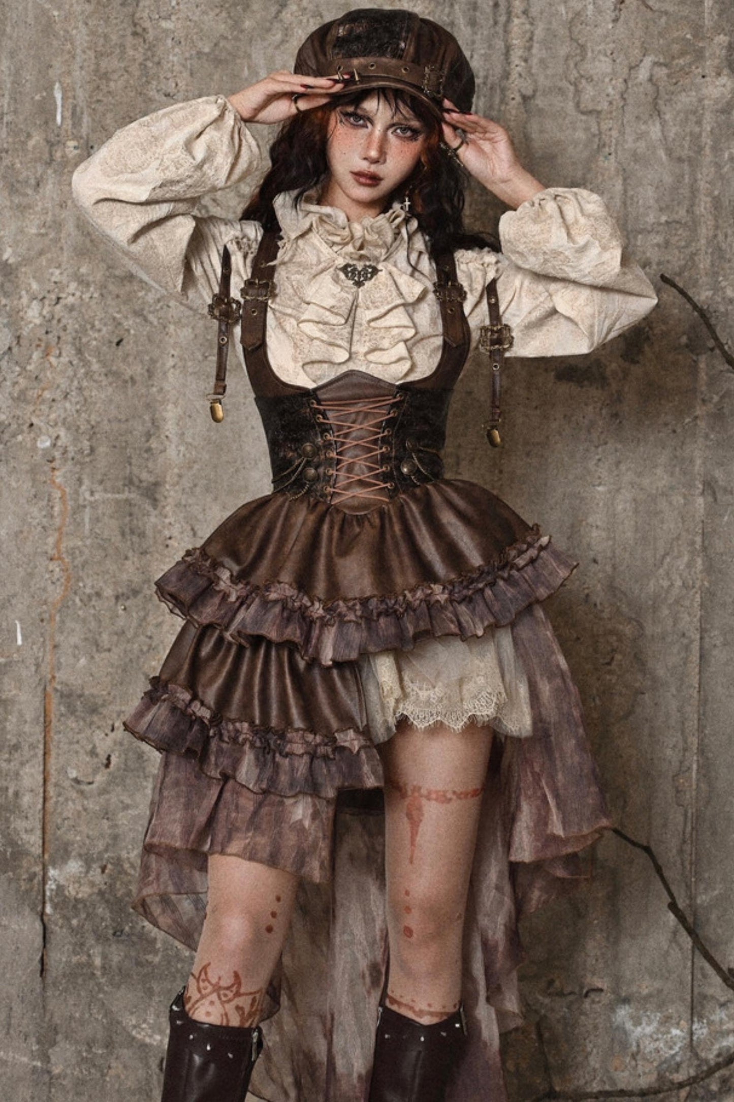 Halloween Steampunk Suspender Skirt