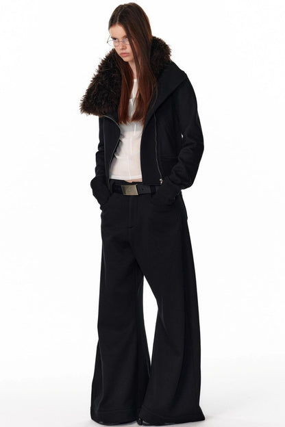 Vintage Plaid Lapel Sweatshirt Jacket