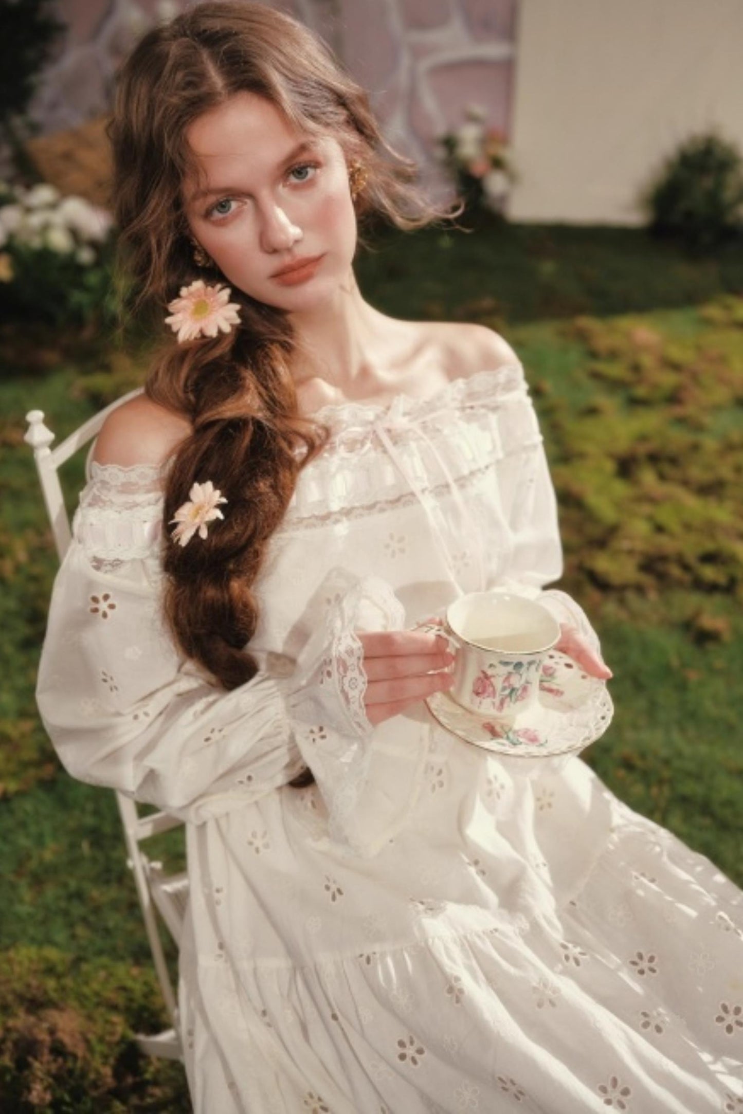 Lacemade Camellia Off-Shoulder Dress