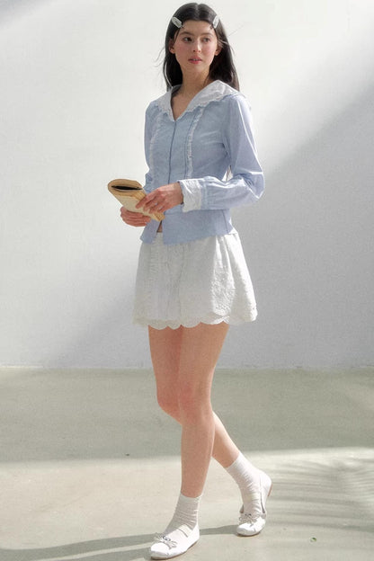Sea of Spring Embroidered Shirt
