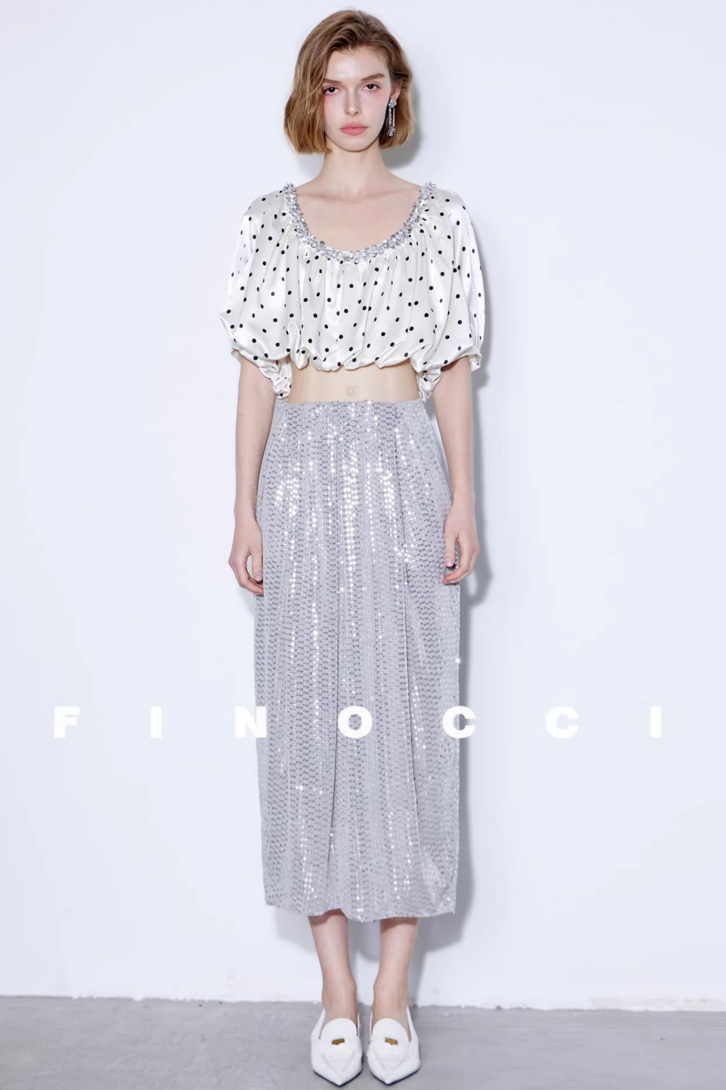Exquisite Satin Beaded Top