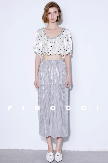 Exquisite Satin Beaded Top