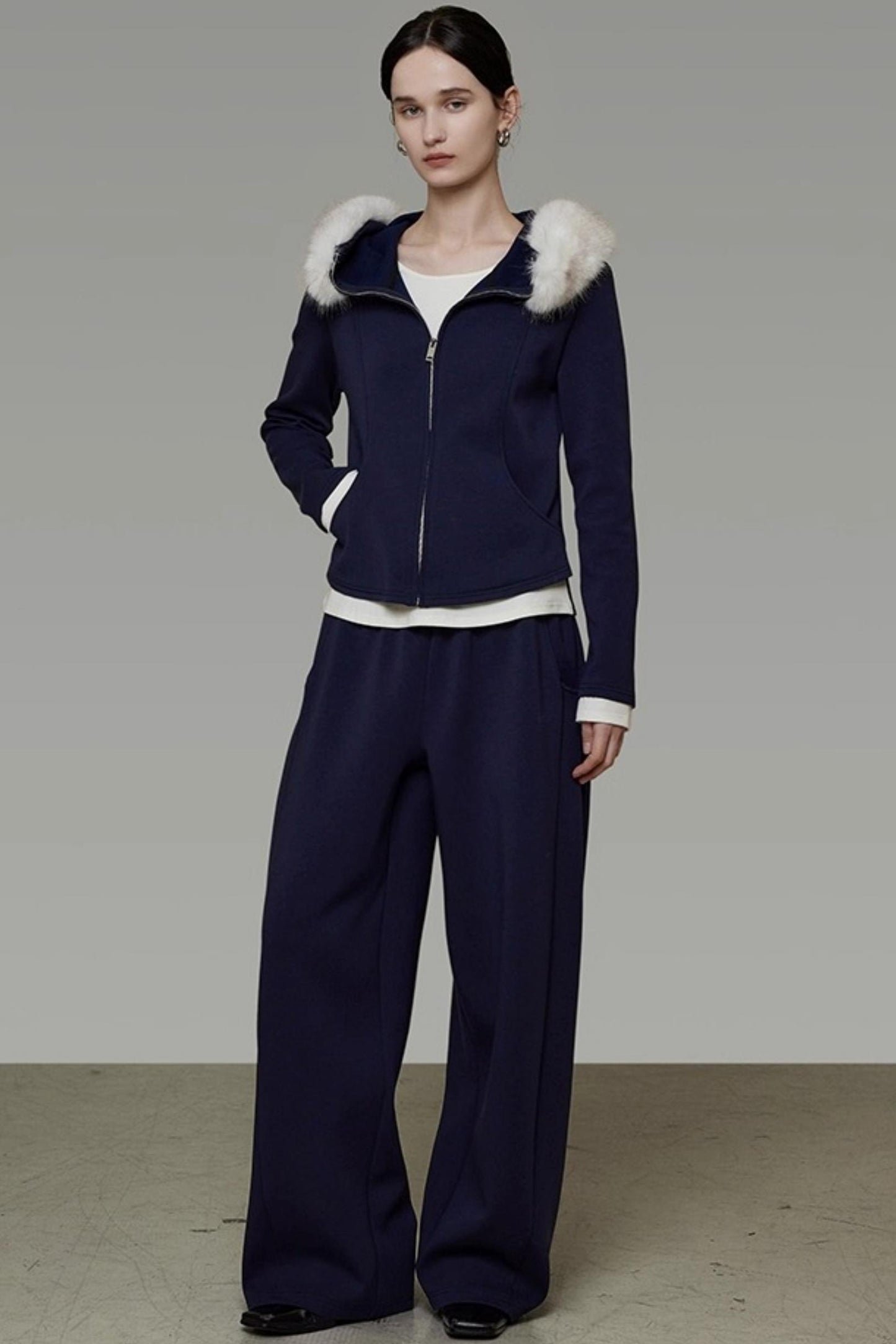 Fur Collar Jacket Set-Up