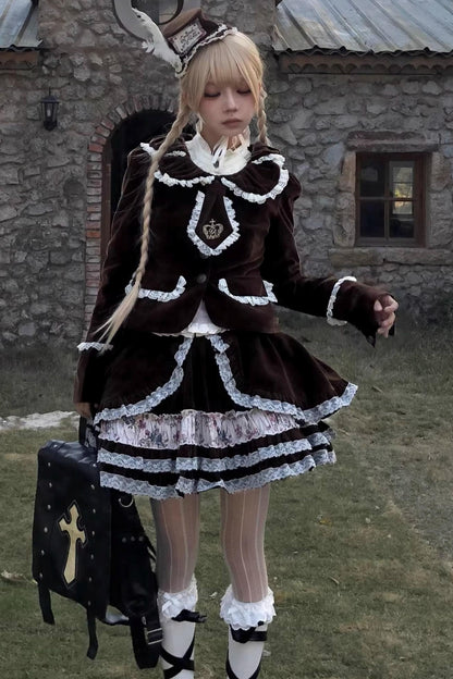 Retro Velvet Lace Blazer