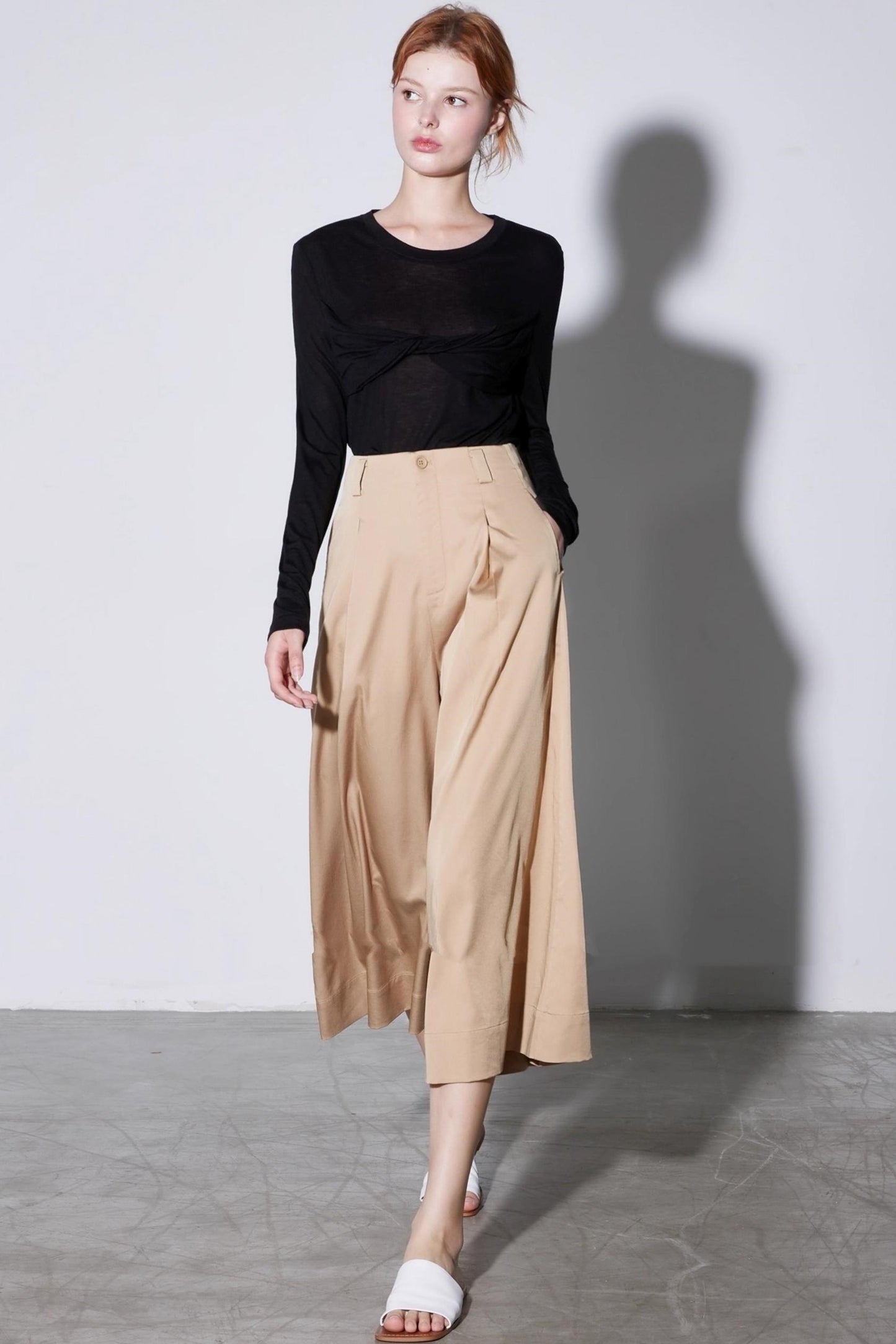 Cool Tencel High-waisted Wide-leg Pants