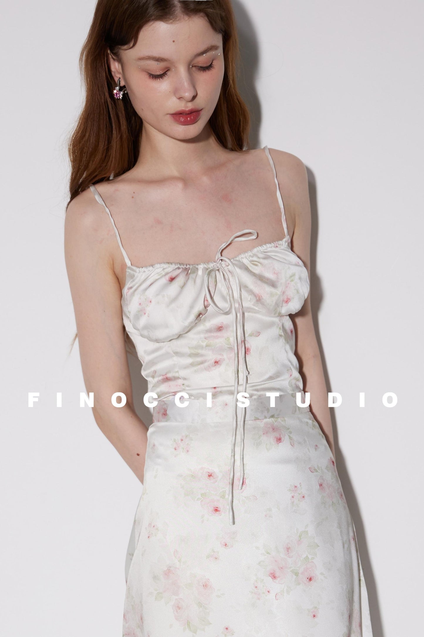 Summer Satin Floral Lingerie Set-Up