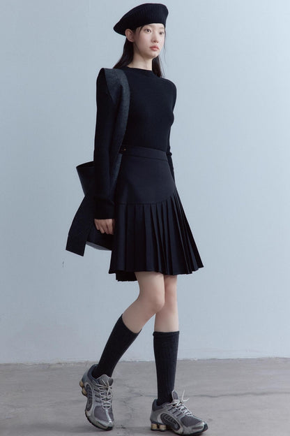 Elegant Asymmetrical Black Skirt