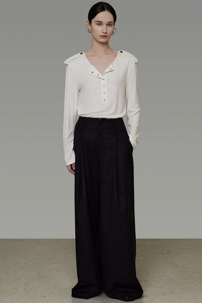 Versatile V-Neck Knit Top