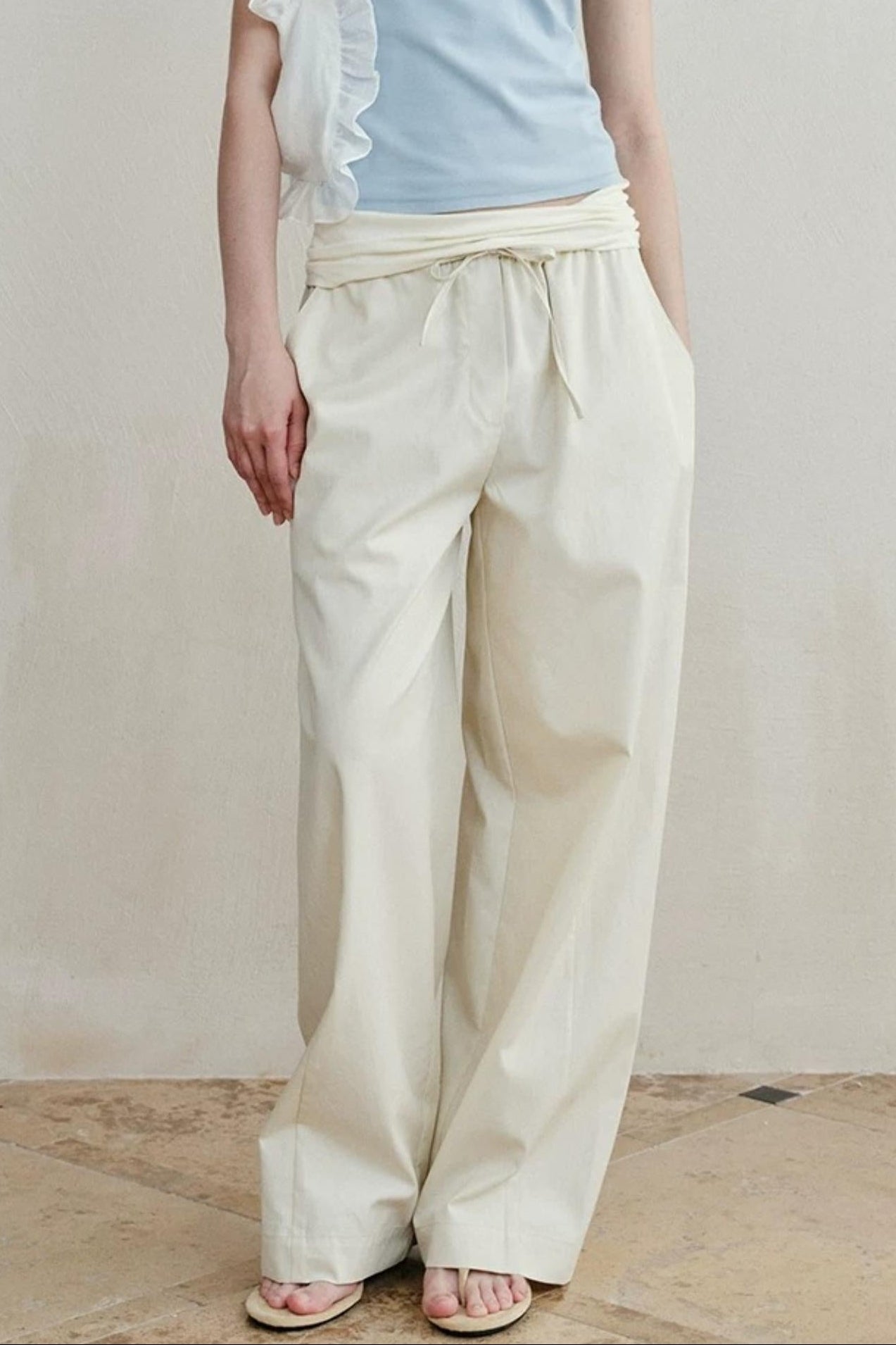 Knitted Elastic Cuffed Pants