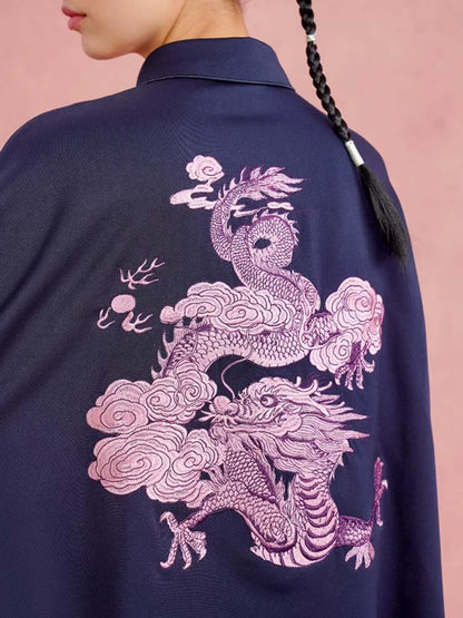 Dragon Cloud & Flower Embroidery Blouse