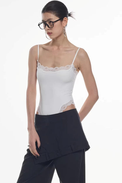 Lace Trim Camisole Jumpsuit Top