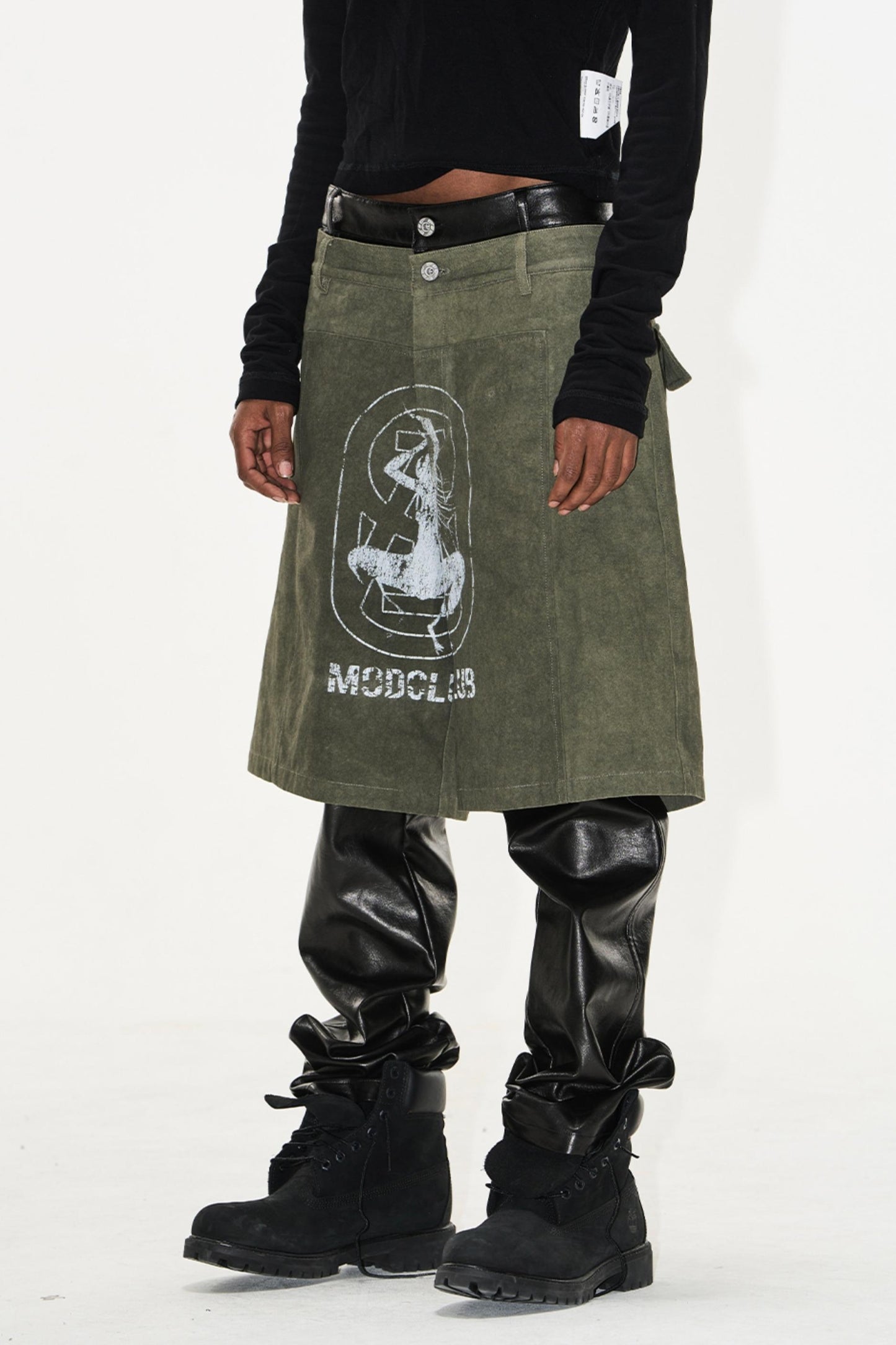 Patchwork Leather Shorts