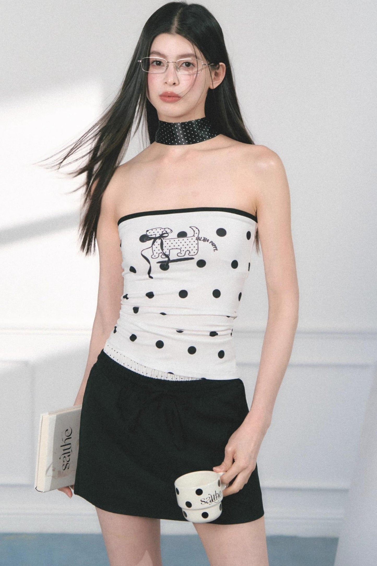 Original Puppy Print Fitted Top