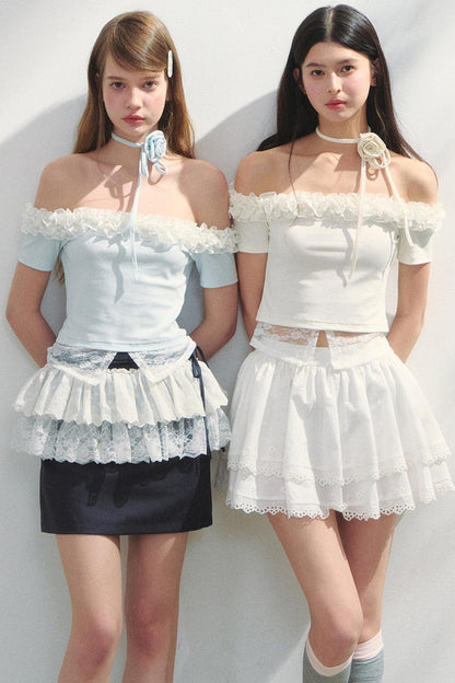 Lace Asymmetrical Top