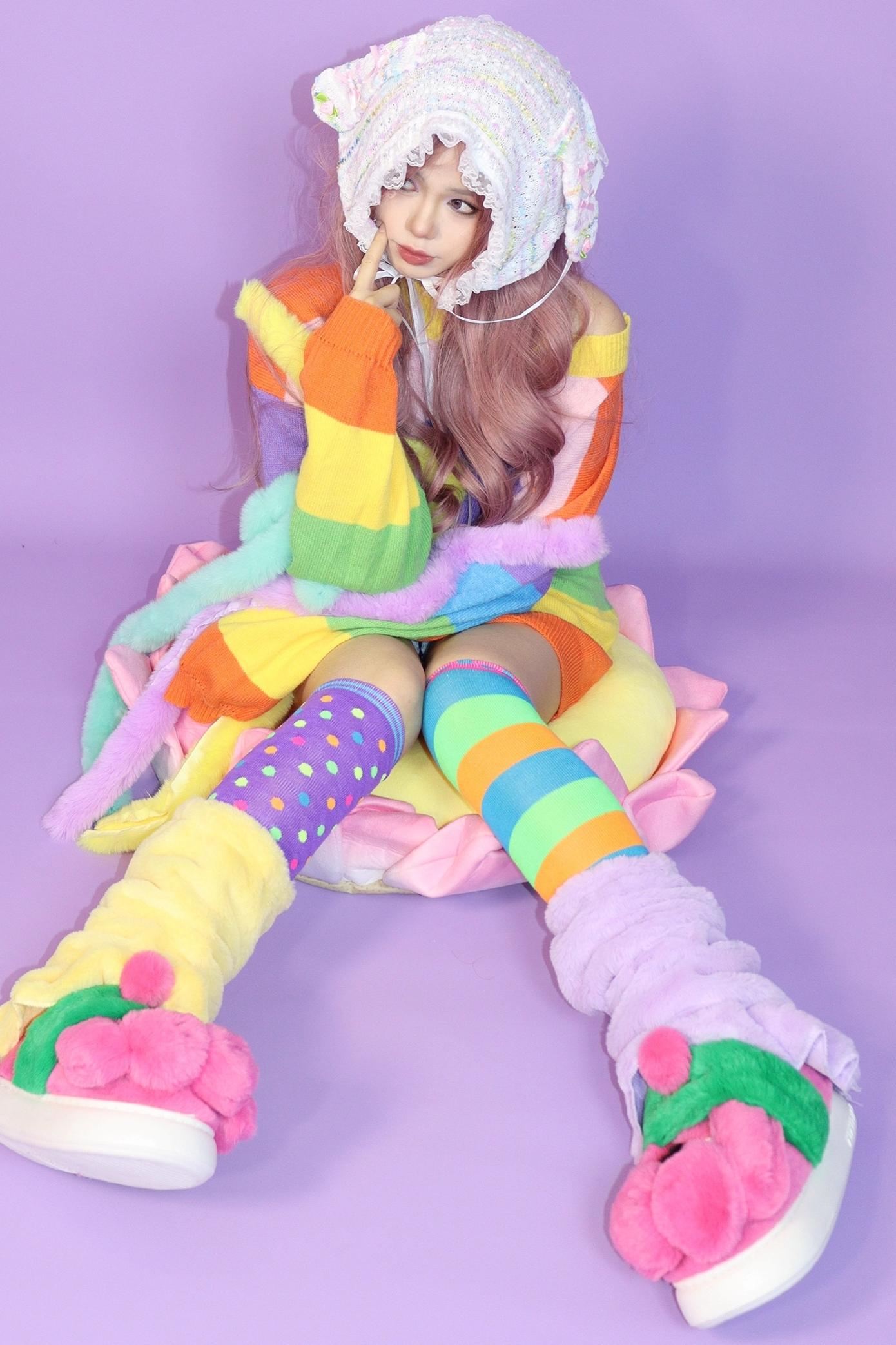 Rainbow Striped Knitted Jumper