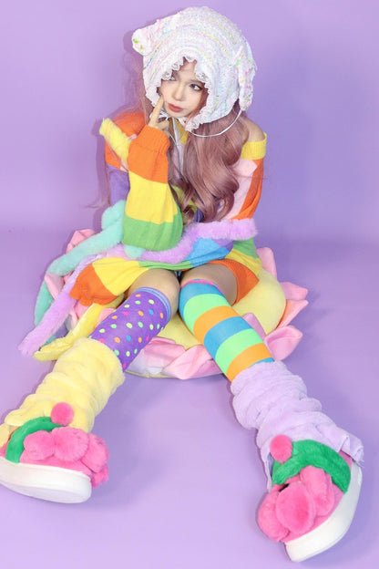 Rainbow Striped Knitted Jumper