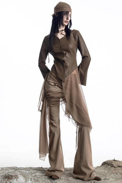 Urban Leather Flared Shirt