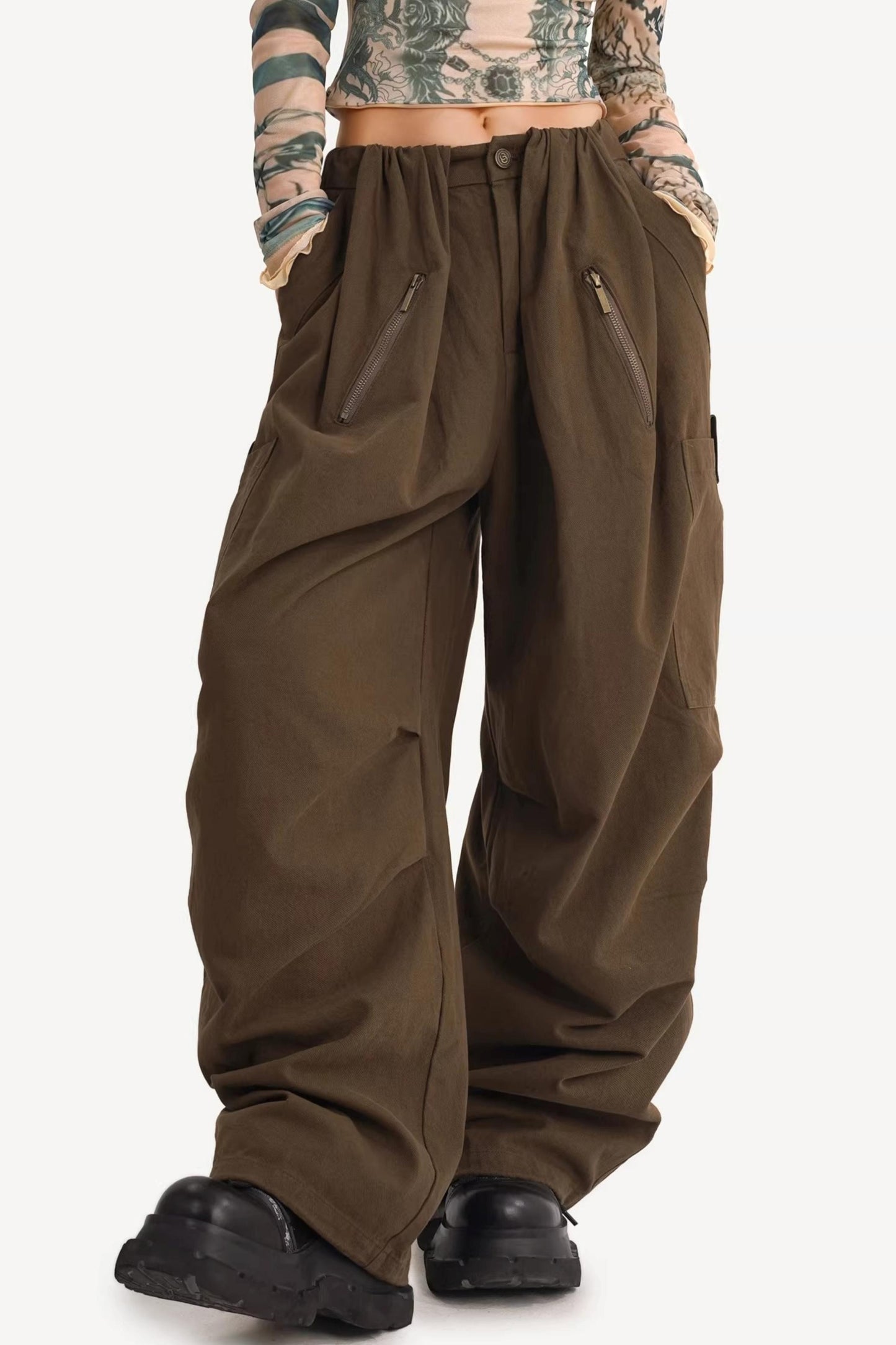 Loose Multi-Pocket Casual Pants