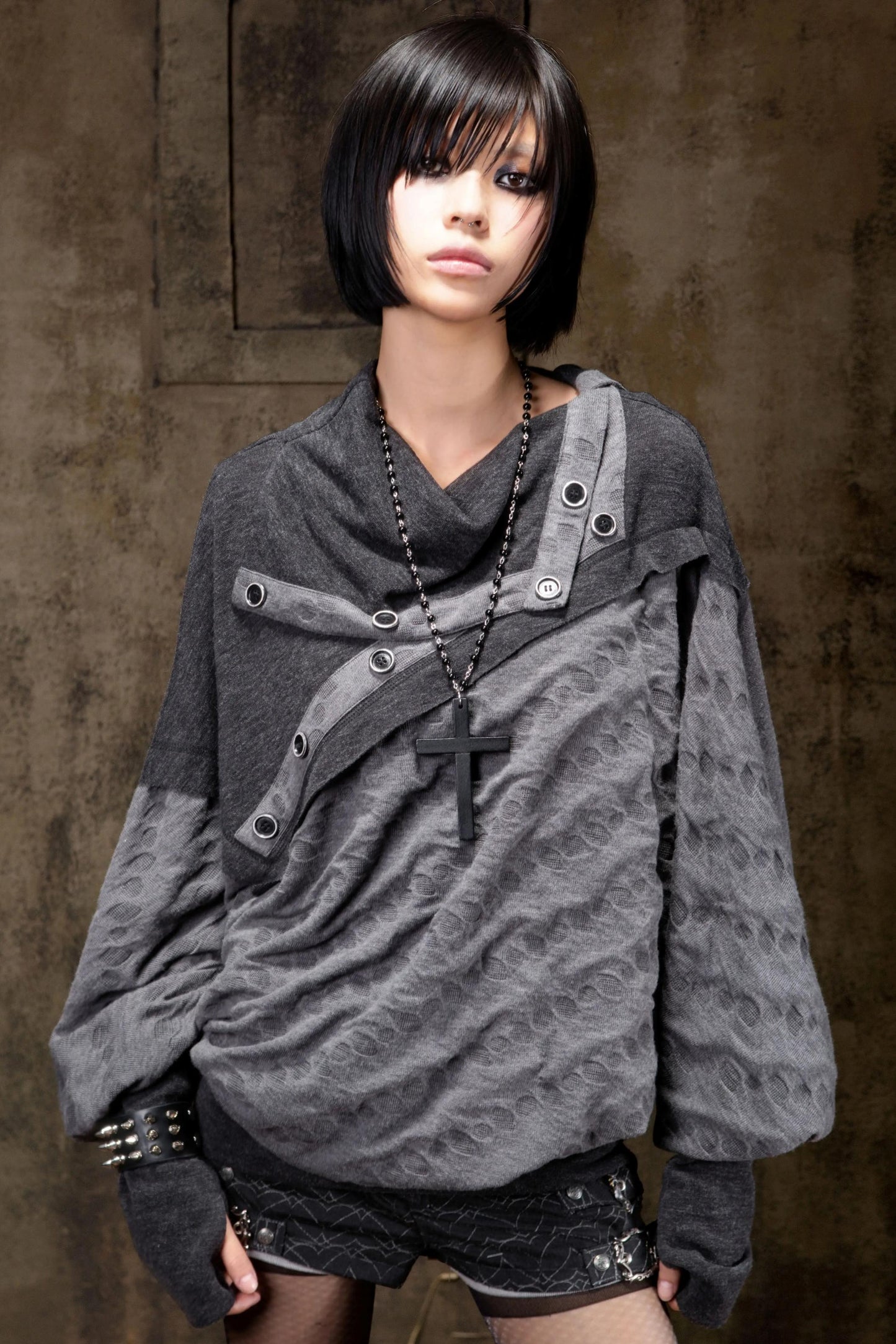Turtleneck Batwing Sleeve Knit Top