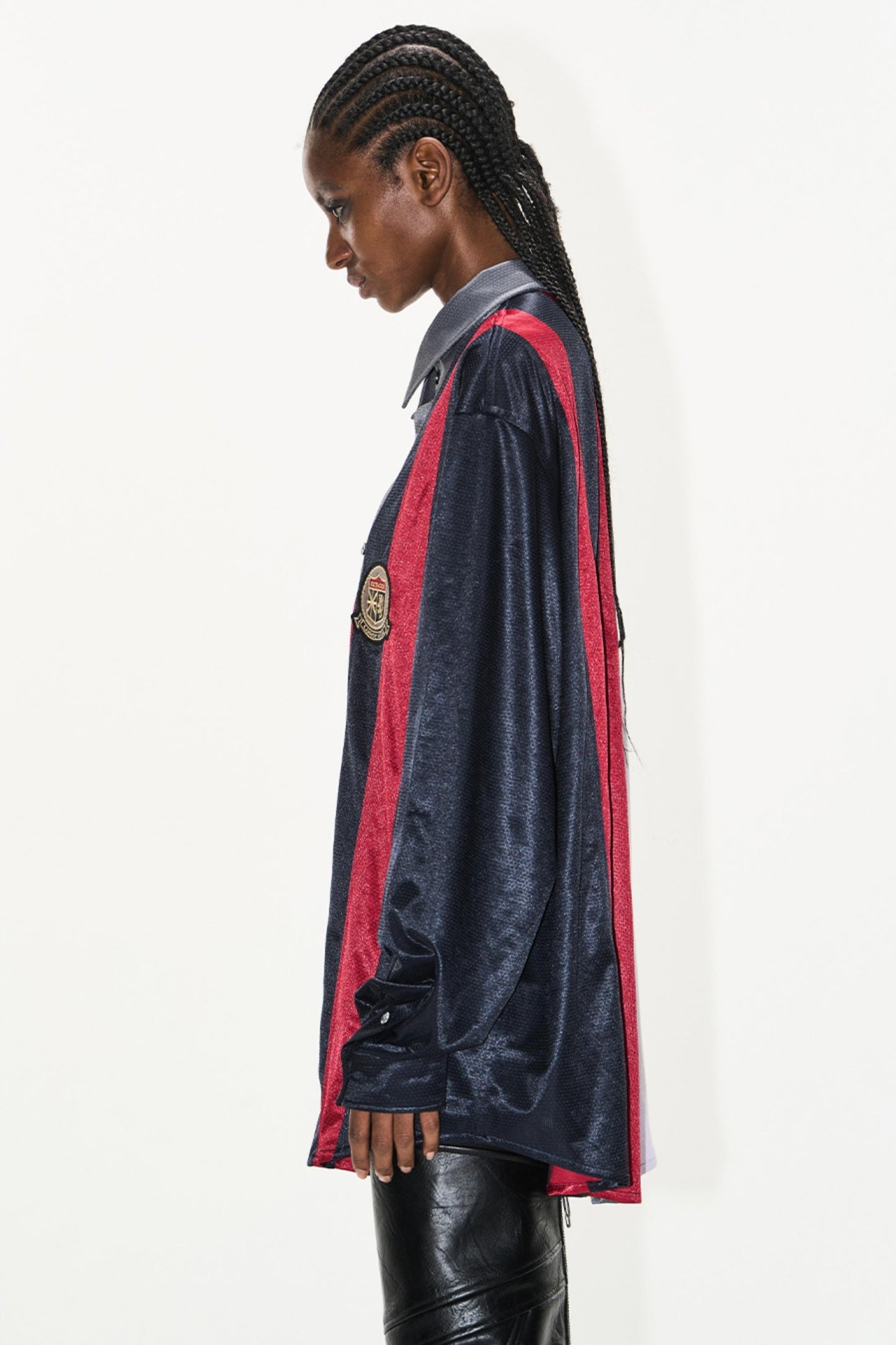 Colorblock Badge Long Sleeve Shirt