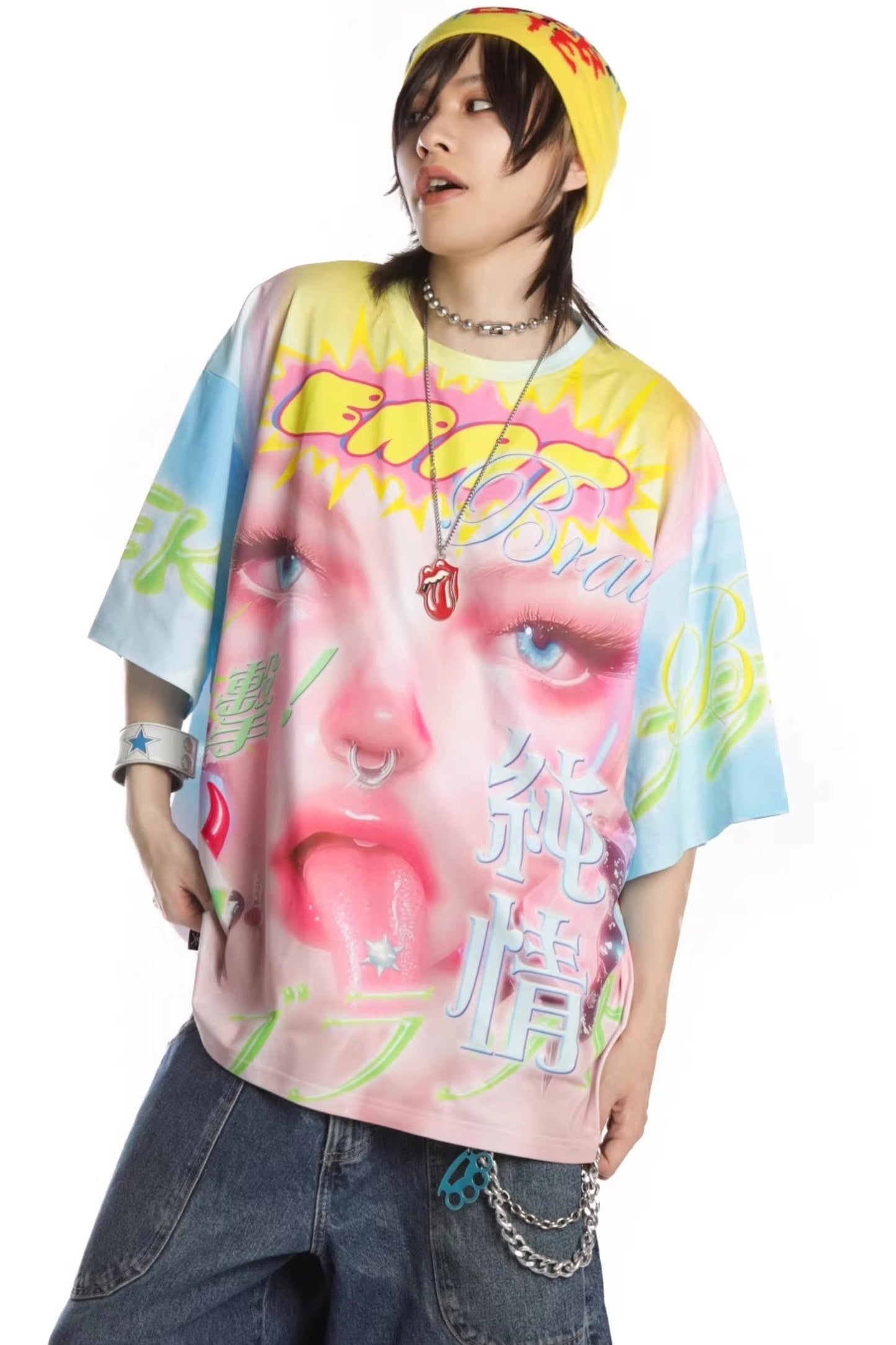 Dopamine Print Oversized T-Shirt