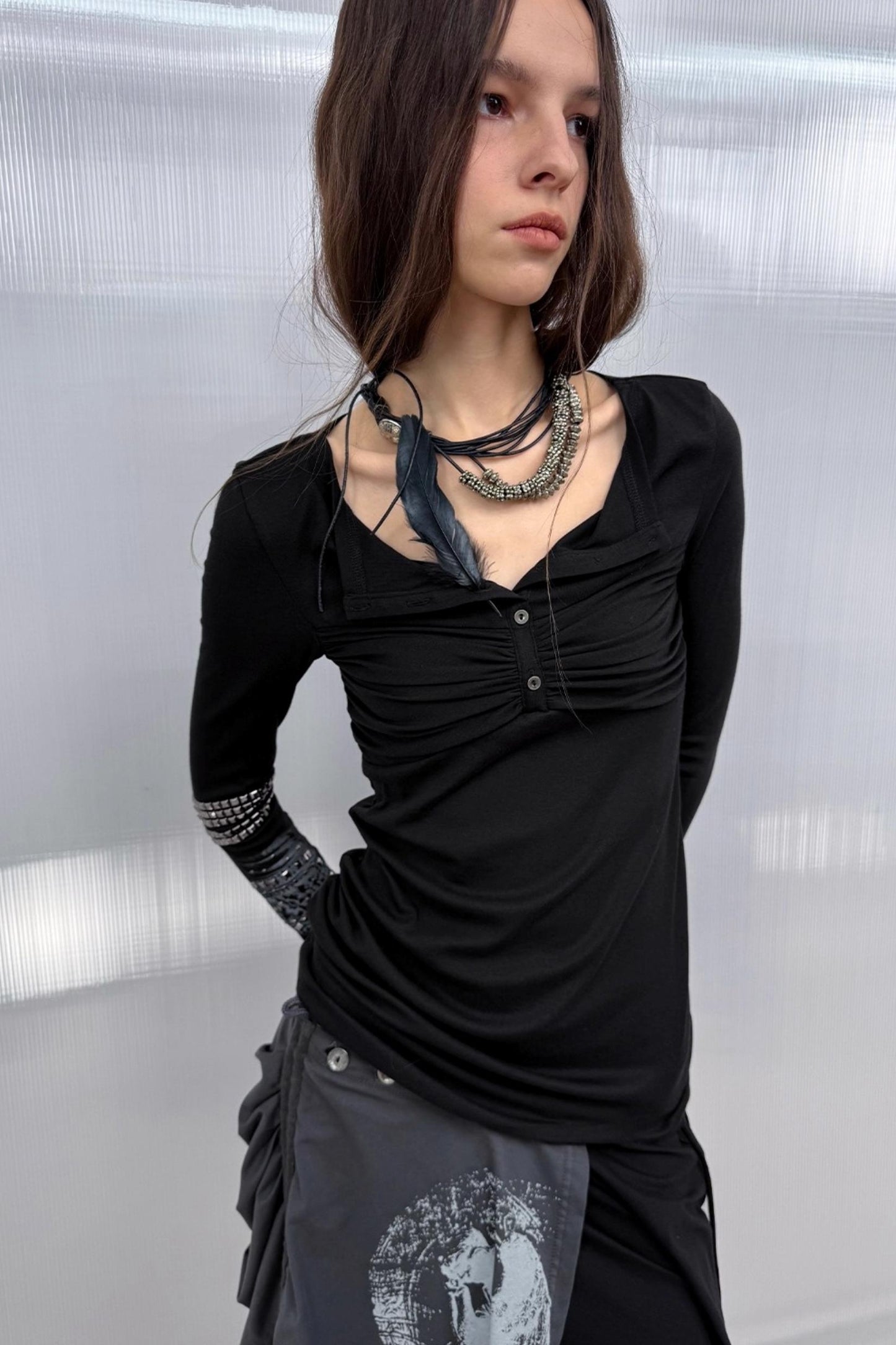 Diamond Loop Long Sleeve Top