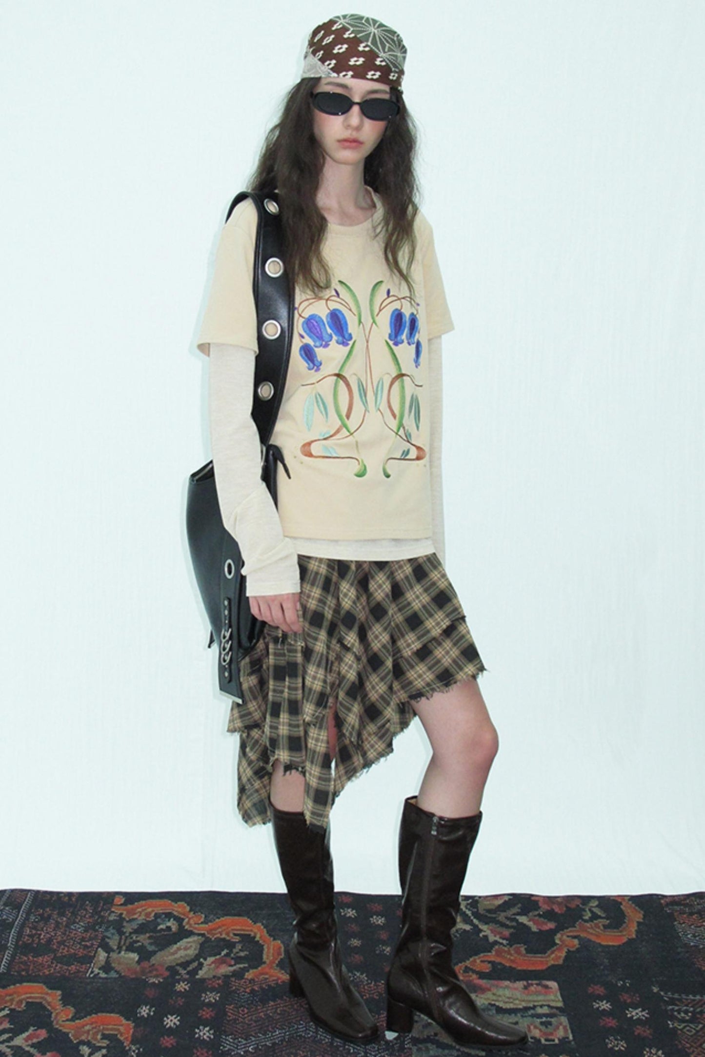 Wood Grain Pleat Skirt