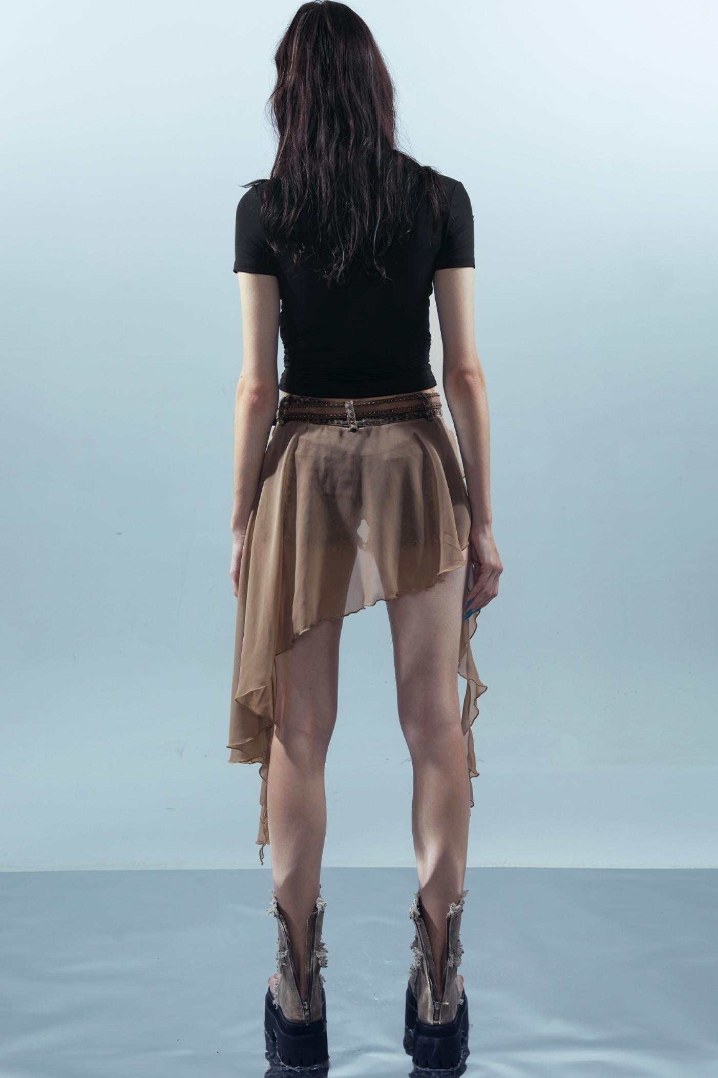 Leopard Denim Patchwork Shorts