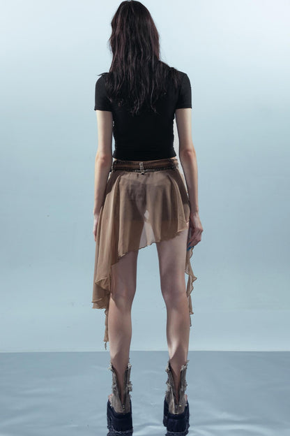 Leopard Denim Patchwork Shorts