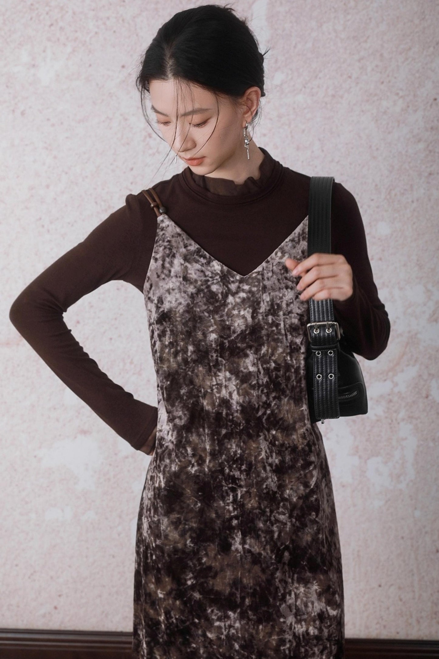 Chestnut Tie-Dye Slip Dress