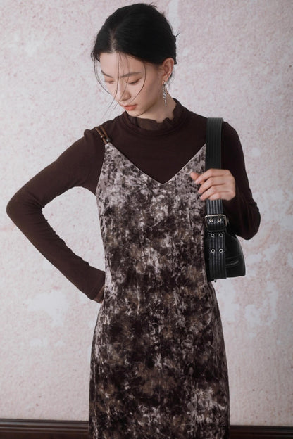 Chestnut Tie-Dye Slip Dress