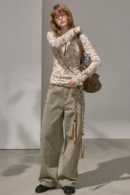 Slim Flower Knitted Top