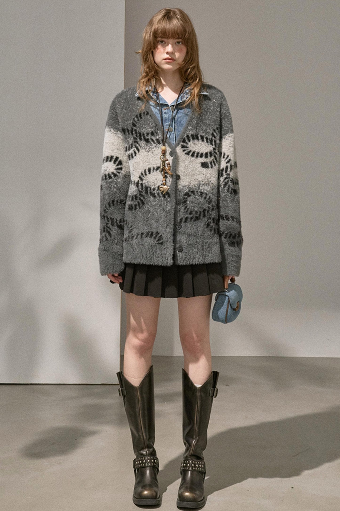 Gradient Knitted Loose Cardigan