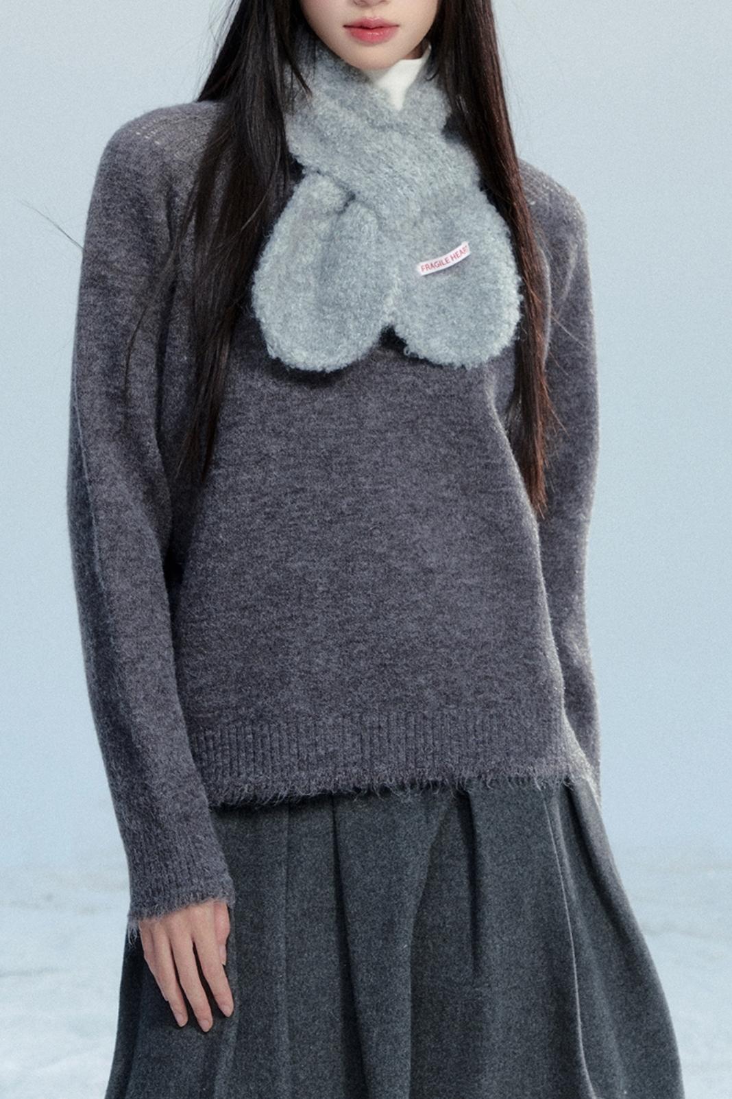 Fringed Raw Edge Knit Top