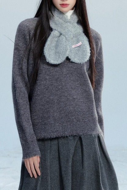 Fringed Raw Edge Knit Top