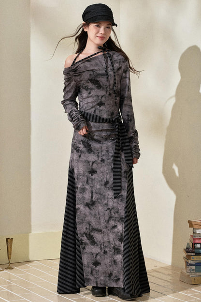 Gradient Patchwork Romantic Dress