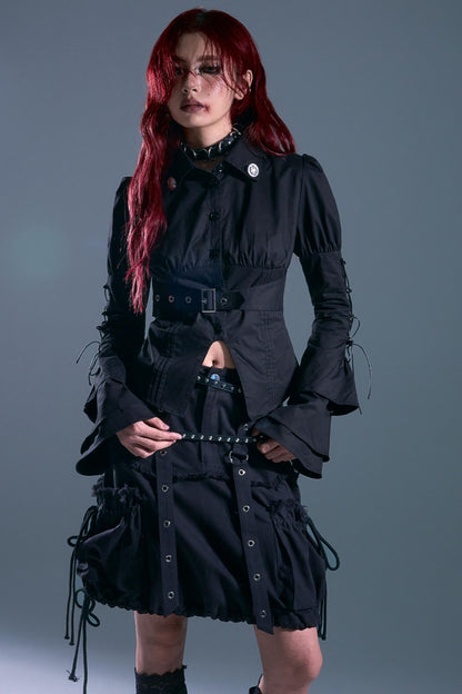 Raw Edge Puffy Bud Skirt