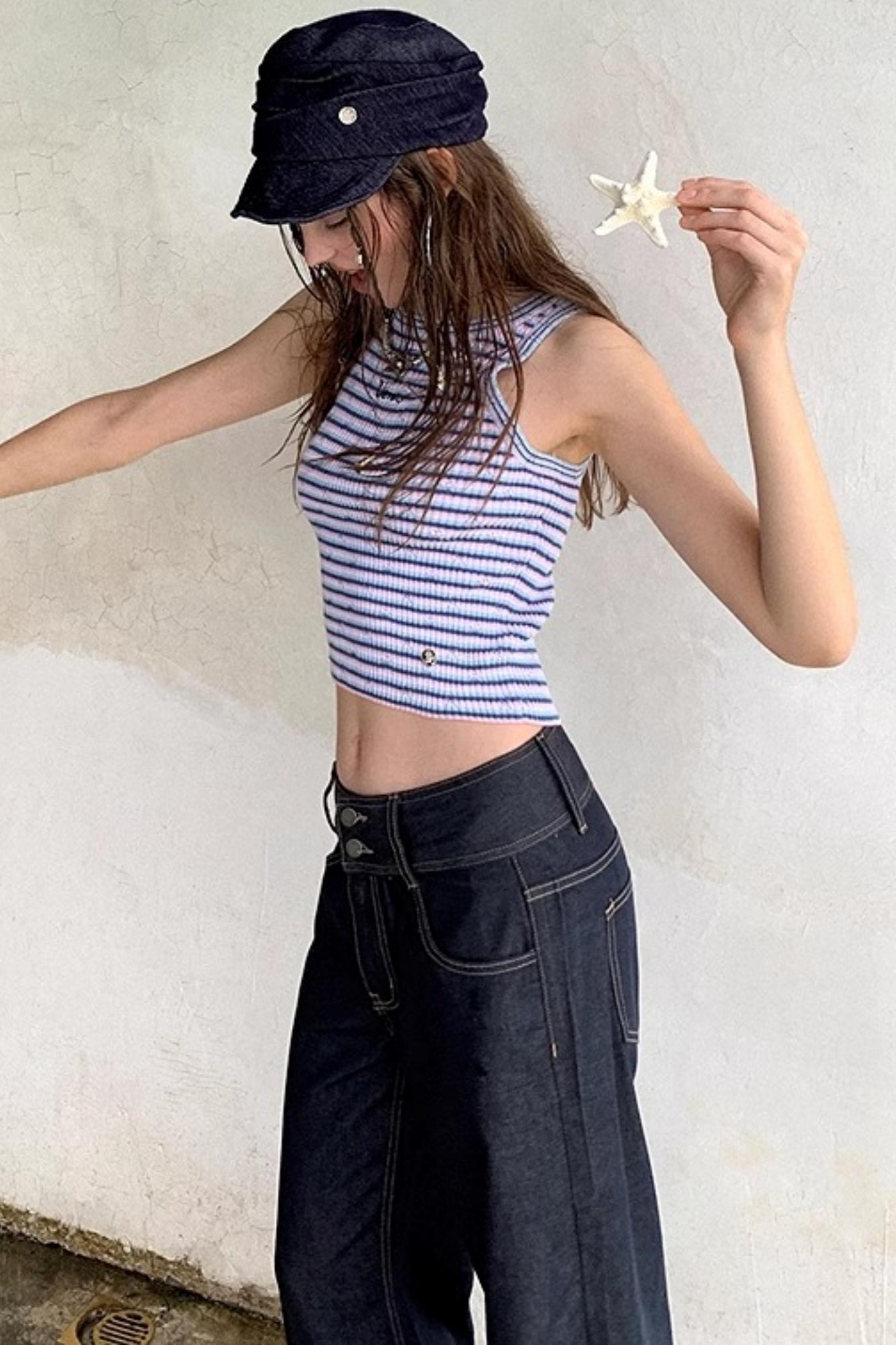 Textured Striped Knit Camisole