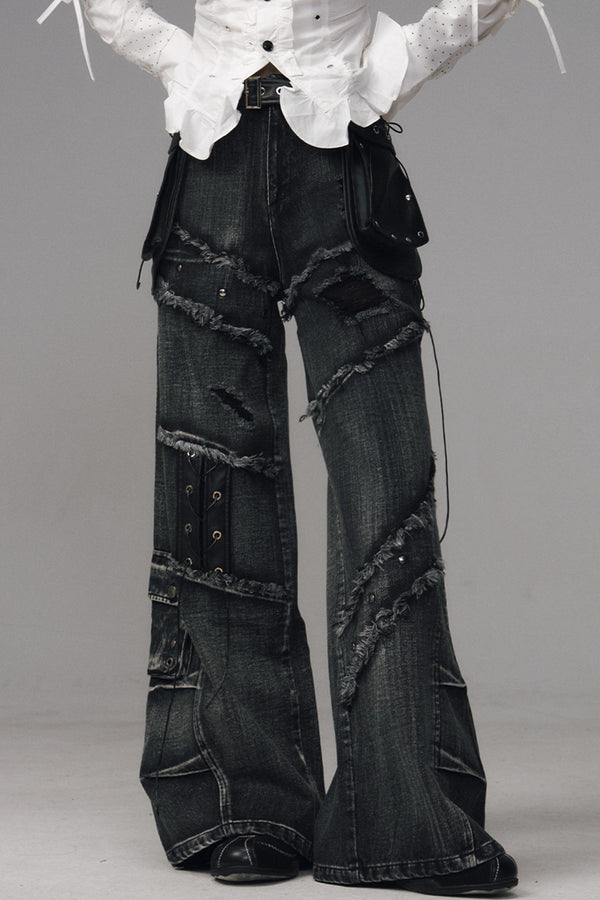 Garden Streetpunk Wide-Leg Jeans Pants