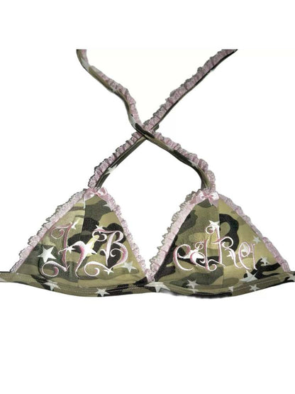 Camouflage & Star Slim Bikini