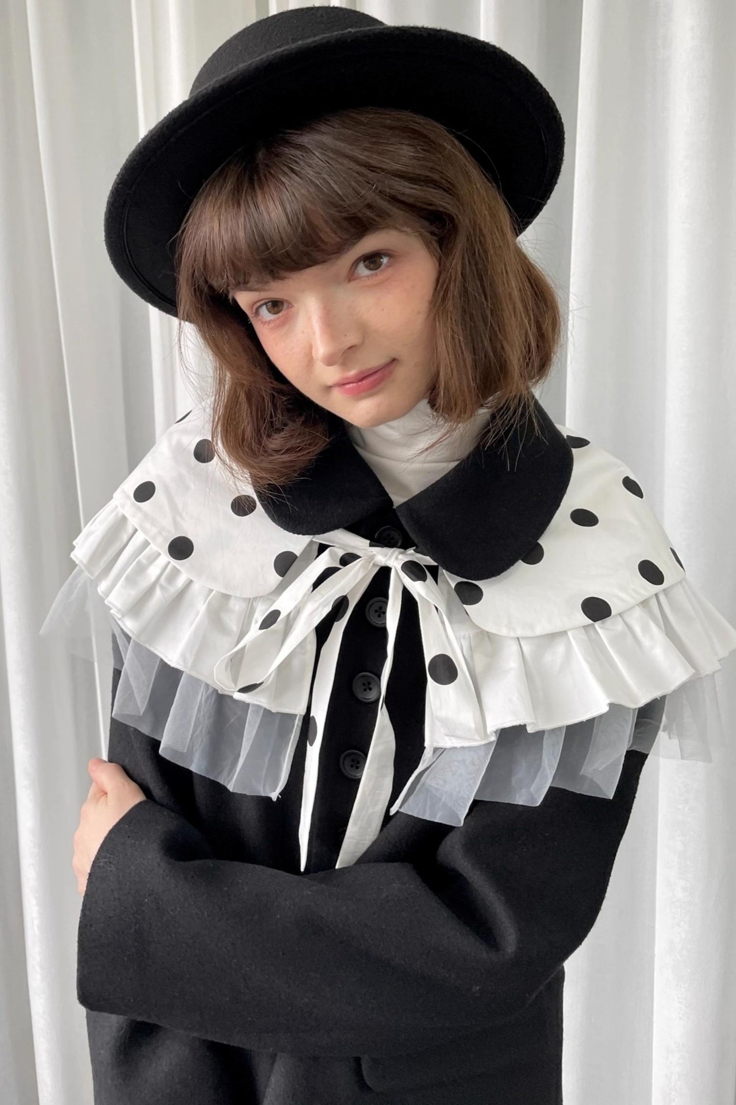 Lace Polka Dot Layered Womens Shawl