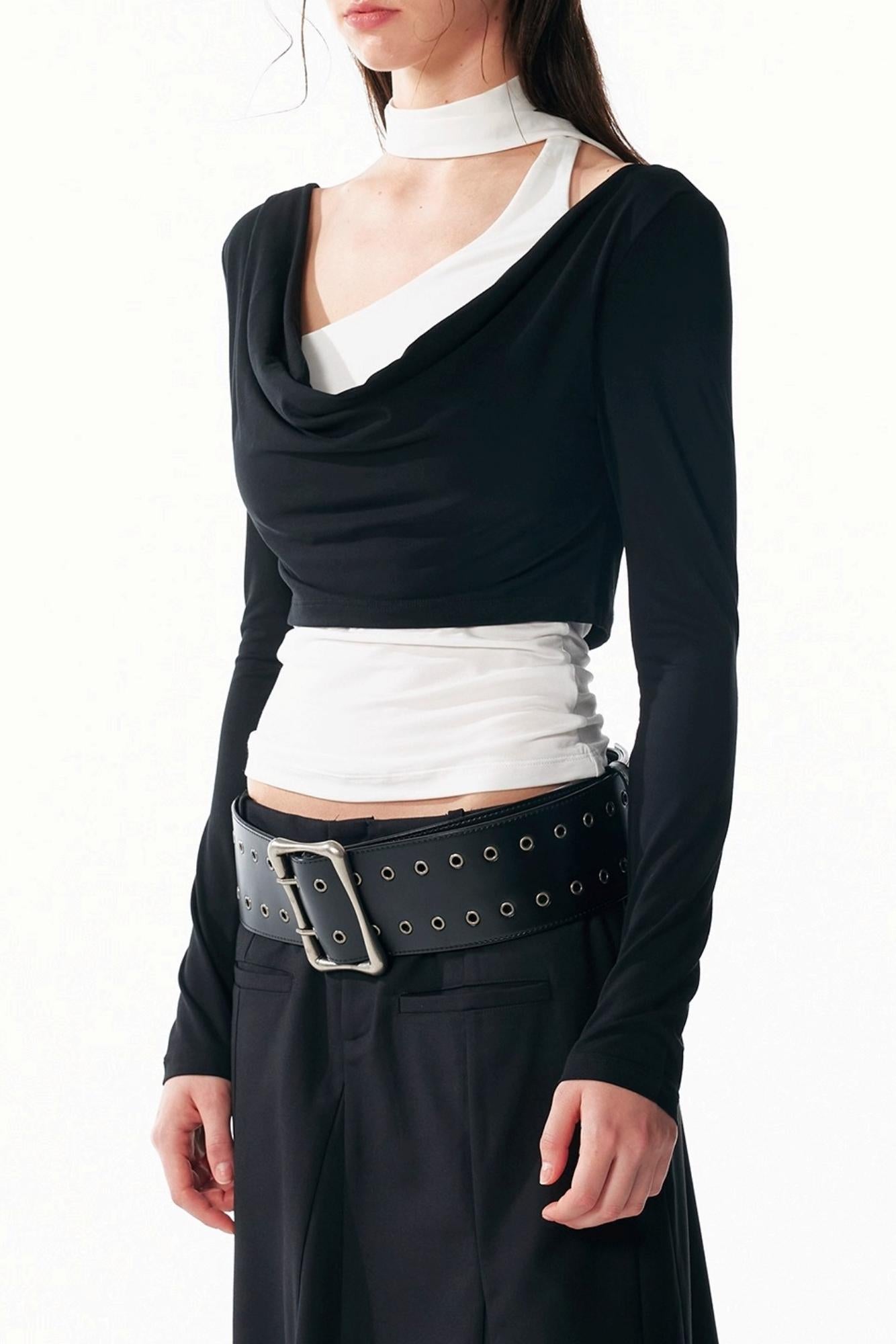 Contrast Patchwork Long Sleeve Top