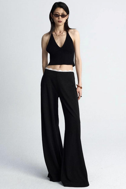 Summer Lace Draped Wide-Leg Pants