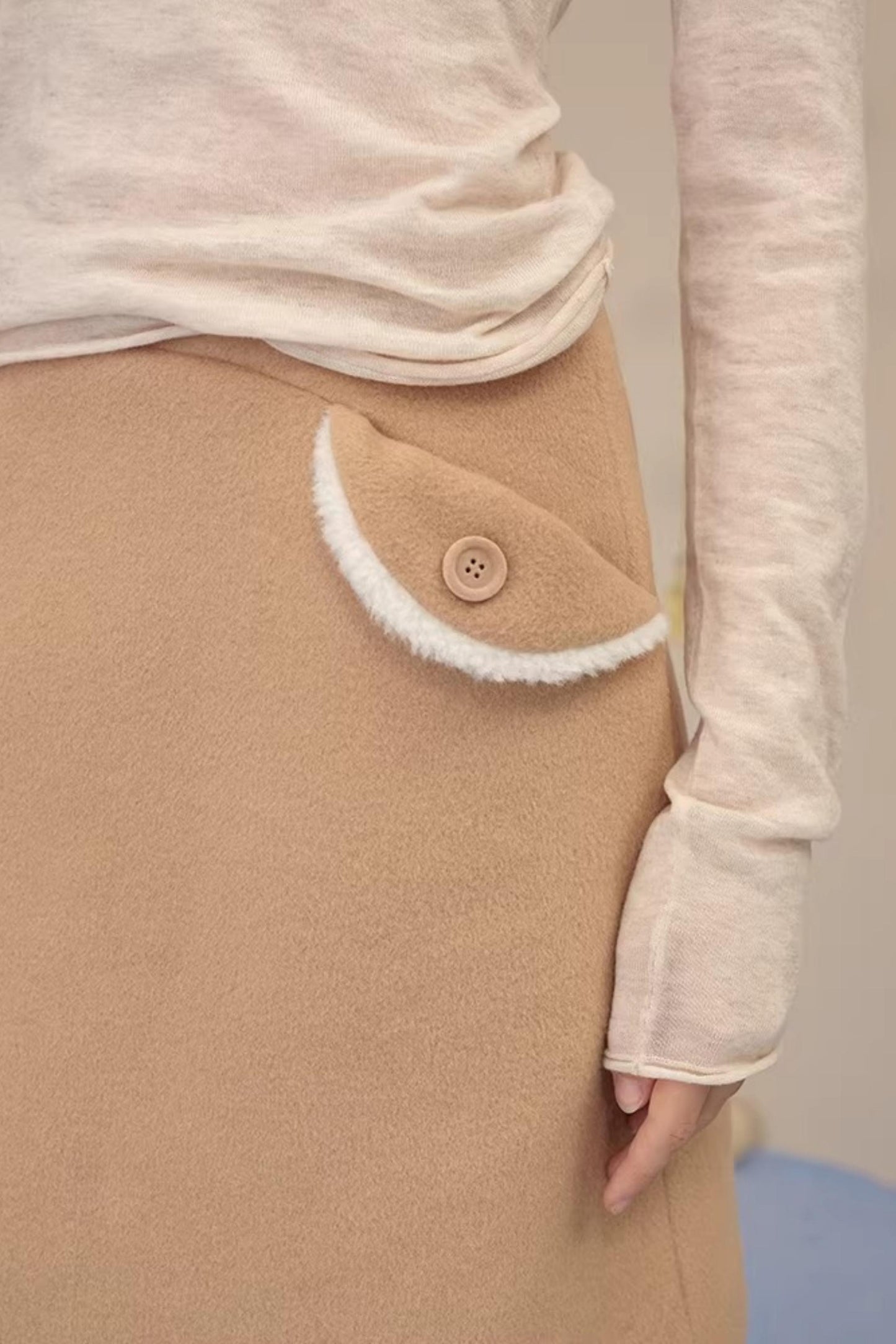 Snow Season Wool A-Line Skirt