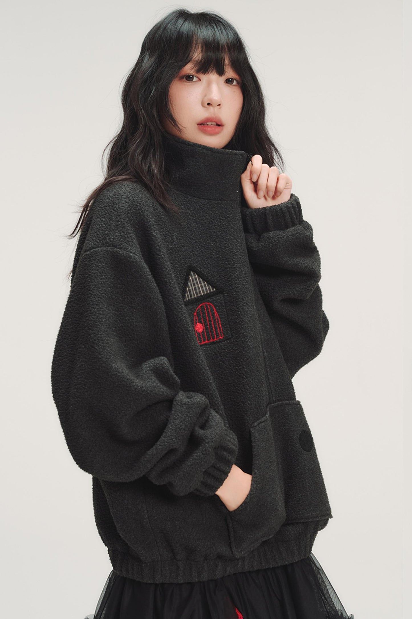 Colorful Plaid Fleece Sweatshirt